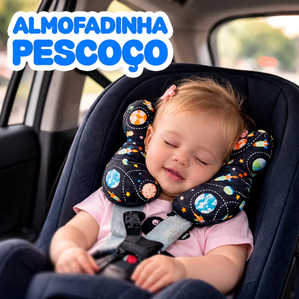 Almofada para Pescoço Bebe Conforto fofinha Apoio de Cabeça 100% Algodão