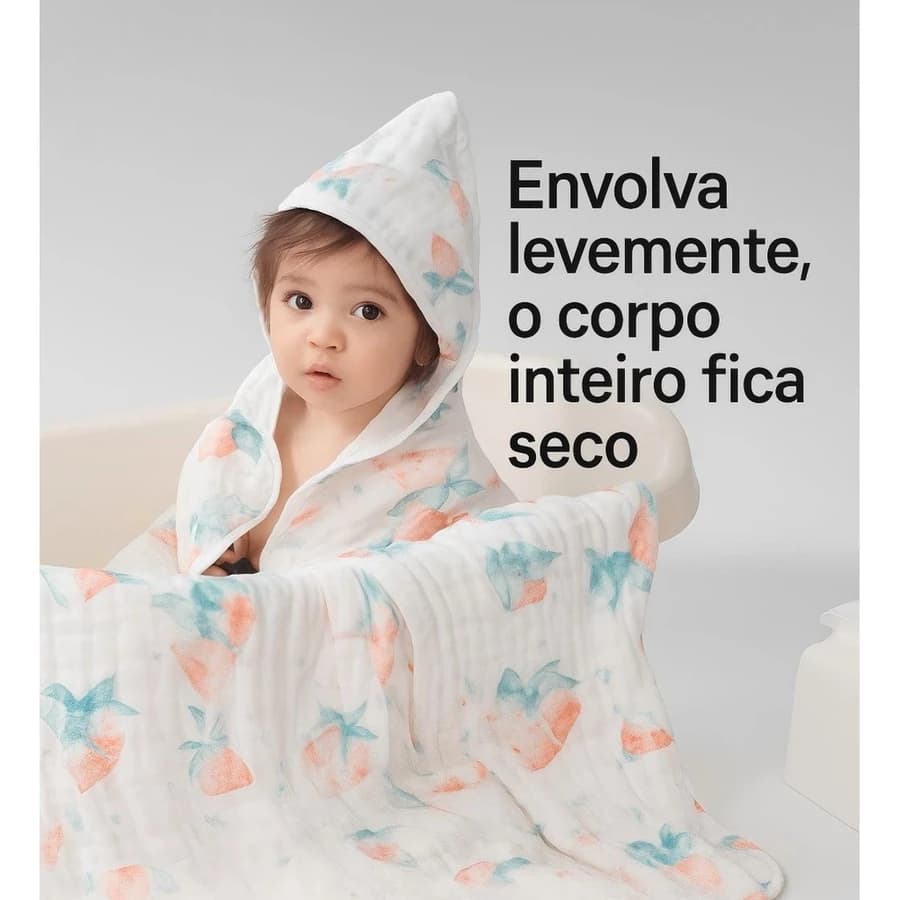 Toalha de Banho Para Bebê 100% algodão Com Capuz Super Macia Absorvente Para Recém-nascidos CriançasManta Para Banho