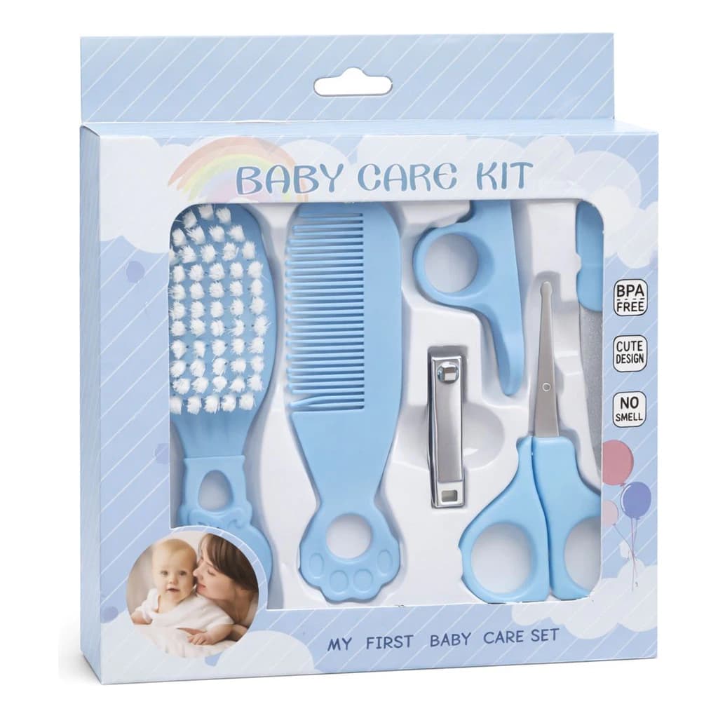 Kit Higiene Bebê 5 com Peças Escova, Pente, Tesoura E Cortador