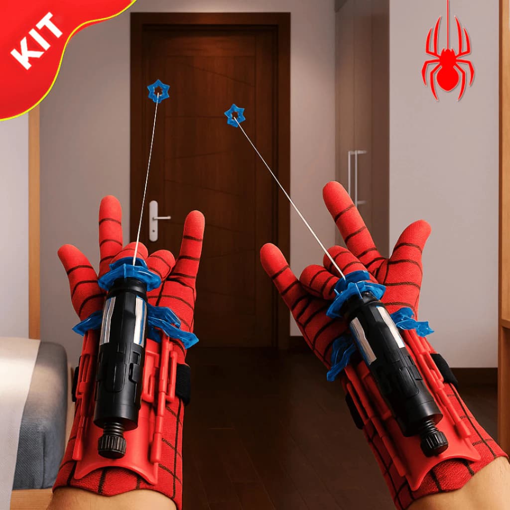 Brinquedos infantis do Homem-Aranha - conjunto de 1 a 3 com luvas de tiro na teia e dardos