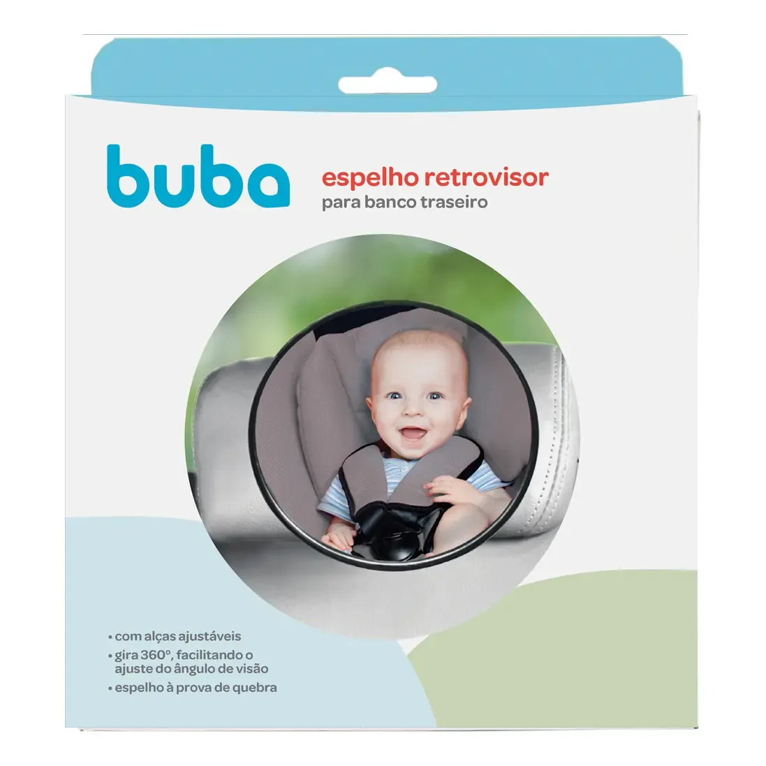 Retrovisor De Bebe Conforto Buba Espelho Interno Redondo