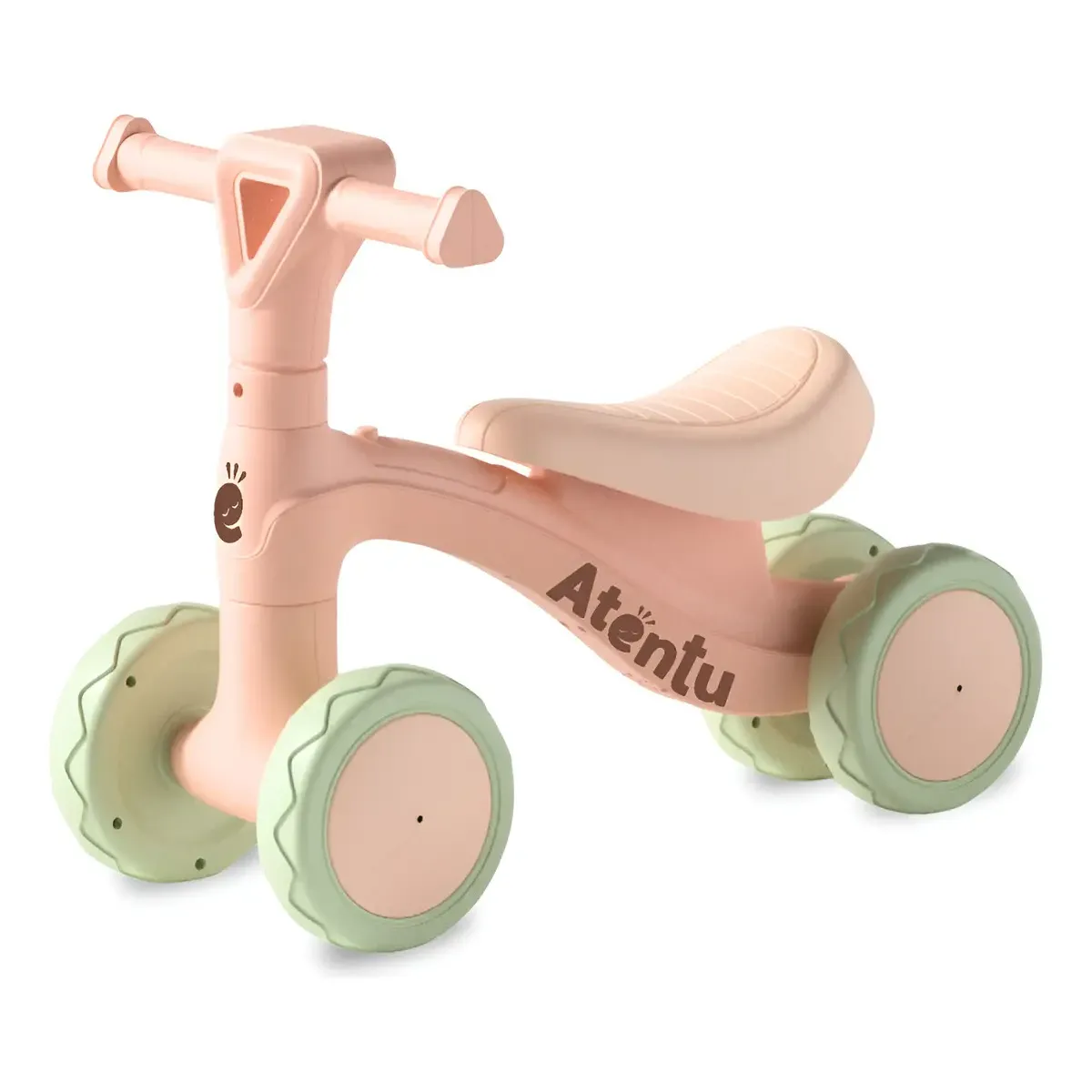 Bicicleta De Equilíbrio Infantil Andador Sem Pedal 4 Rodas Rosa