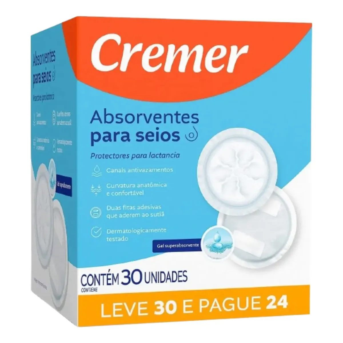 Absorvente Para Seios Cremer Toque Suave Leve 30 Pague 24 Un