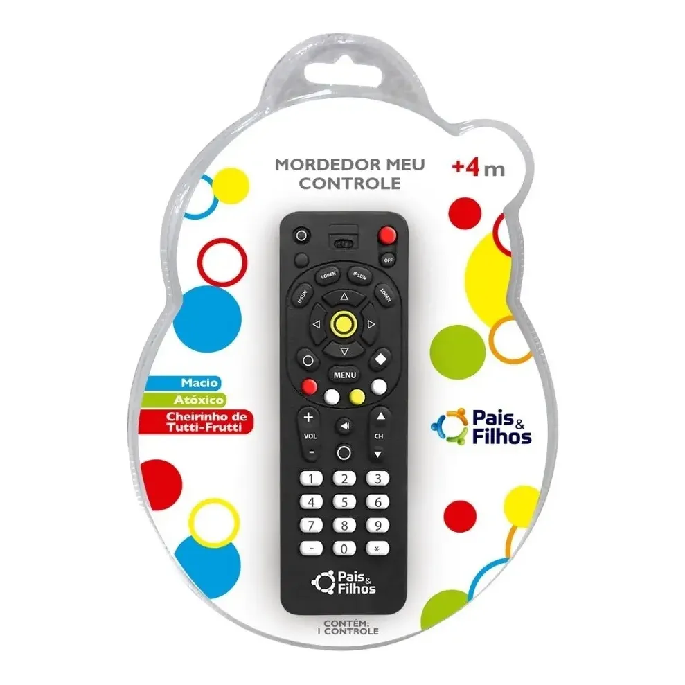 Mordedor Para Bebê Controle Remoto Pais & Filhos Vinil Livre de BPA
