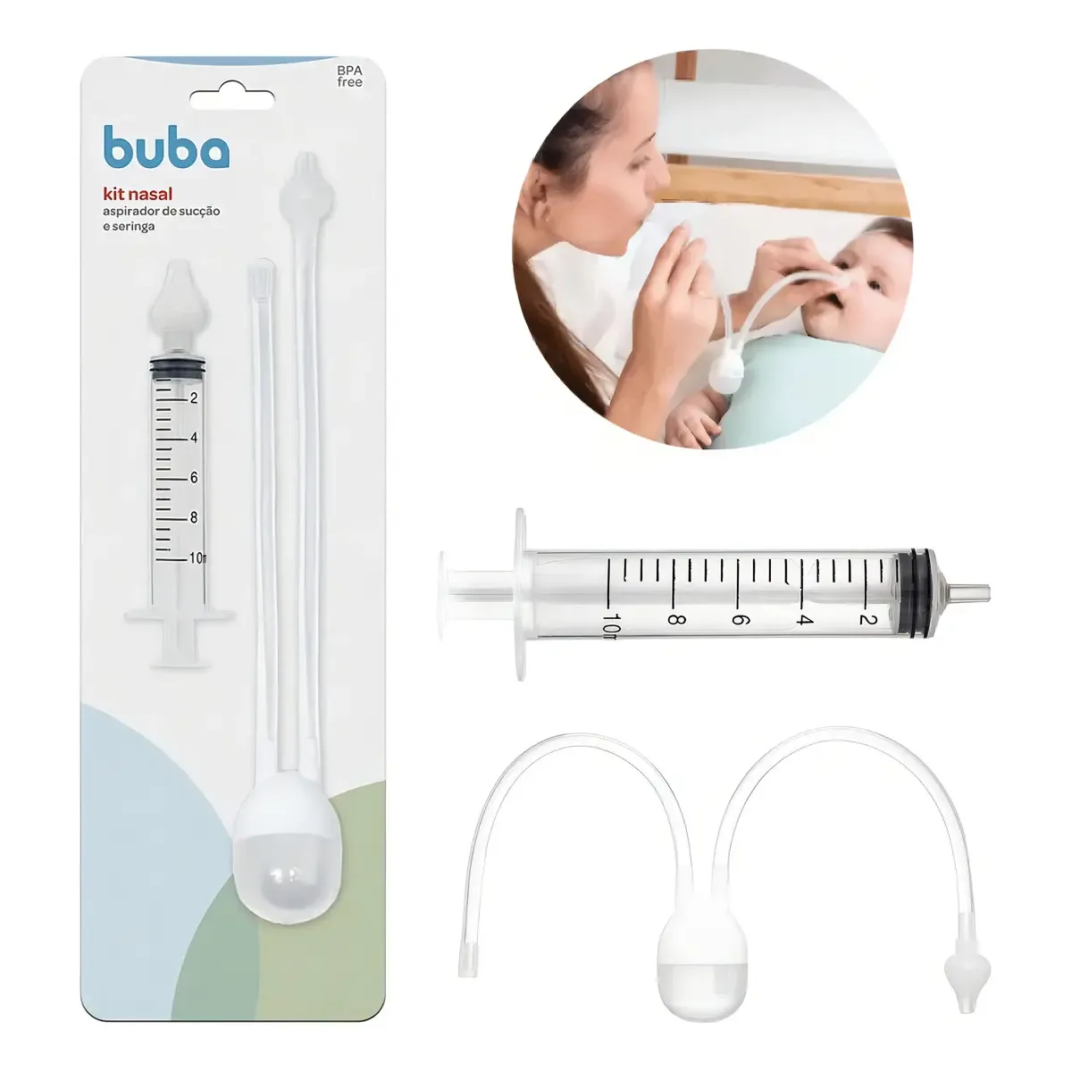 Buba Kit Aspirador Nasal De Sucção E Seringa