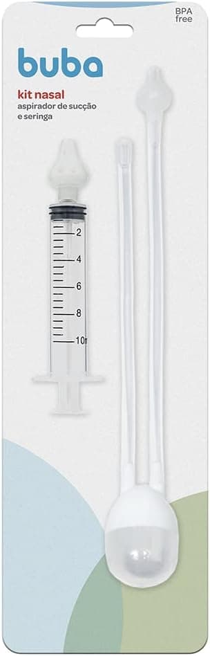 Buba Kit Aspirador Nasal de Sucção e Seringa