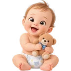 Ilustração de bebê usando fralda tamanho G