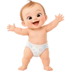Ilustração de bebê usando fralda tamanho XG