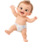 Ilustração de bebê usando fralda tamanho XXG